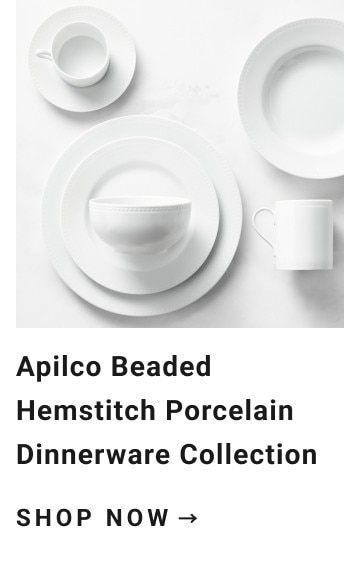 Aplico Beaded Hemstitch Porcelain Dinnerware Collection